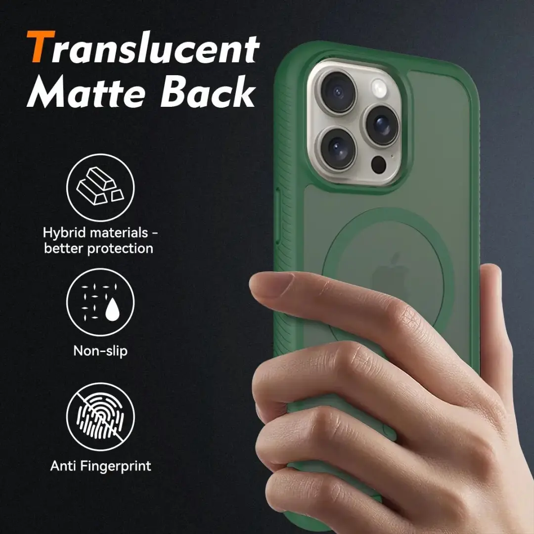 Selected by GSMpunt.nl iPhone 15 Pro Max Hoesje Matte Groen - MagSafe