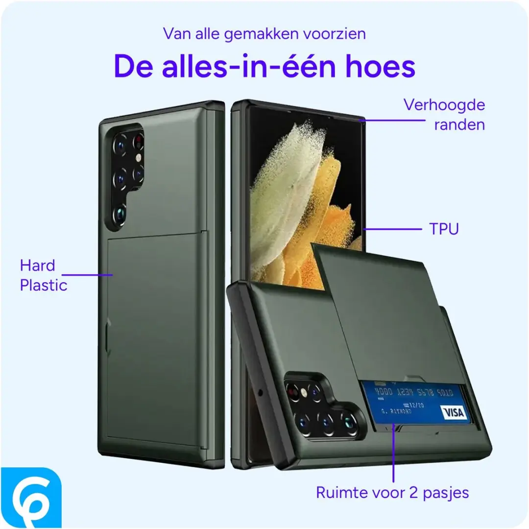 Selected Hoesje Samsung Galaxy S25 Ultra - Groen - 2 Pasjes