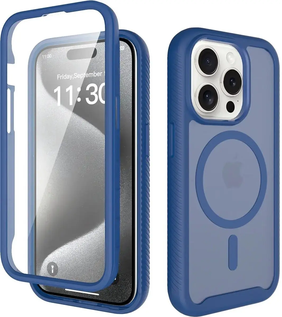 Selected by GSMpunt.nl iPhone 15 Pro Hoesje Matte Blauw