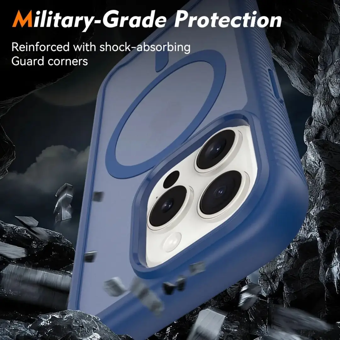 Selected by GSMpunt.nl iPhone 15 Pro Hoesje Matte Blauw - Full Protect
