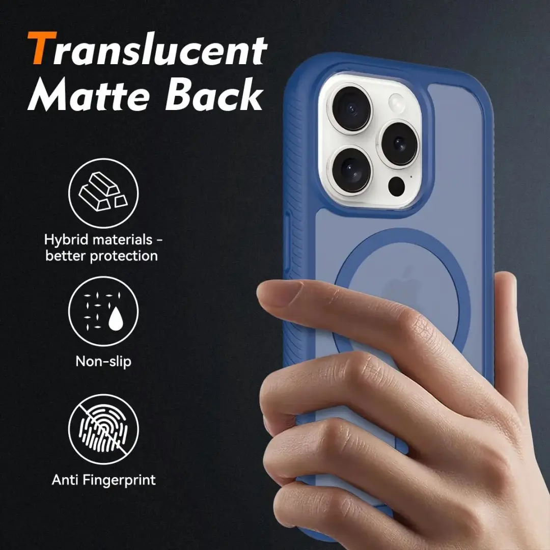Selected by GSMpunt.nl iPhone 15 Pro Hoesje Matte Blauw - Full Protect - afbeelding 6 van 6