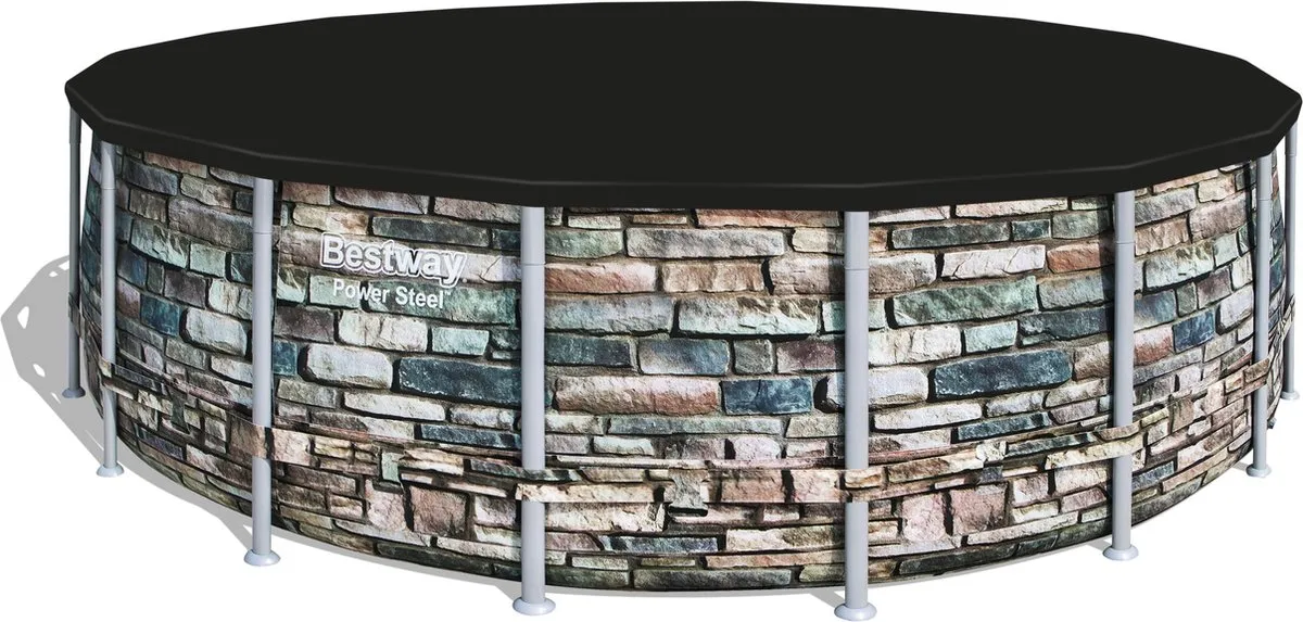 Bestway Afdekzeil rond Ø549cm - 58039 Zwart