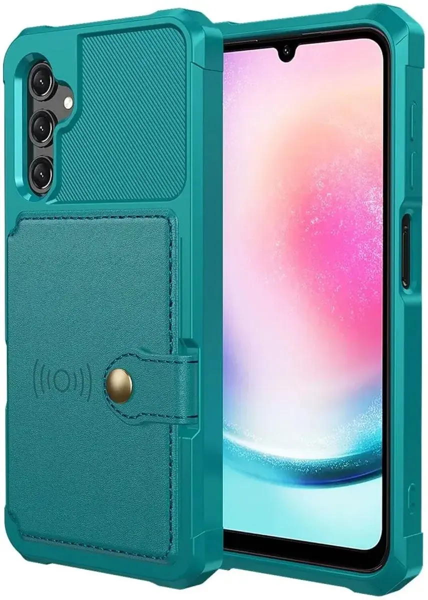 Selected Portemonnee Hoesje Samsung Galaxy A25 - Groen - 4 Pasjes
