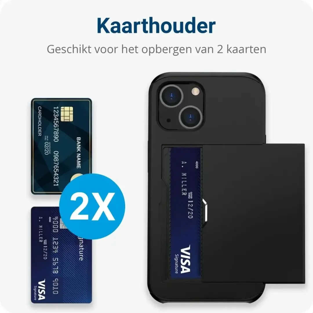 Selected Hoesje Samsung Galaxy S23+ - Kaarthouder 2 Stuks - Zwart