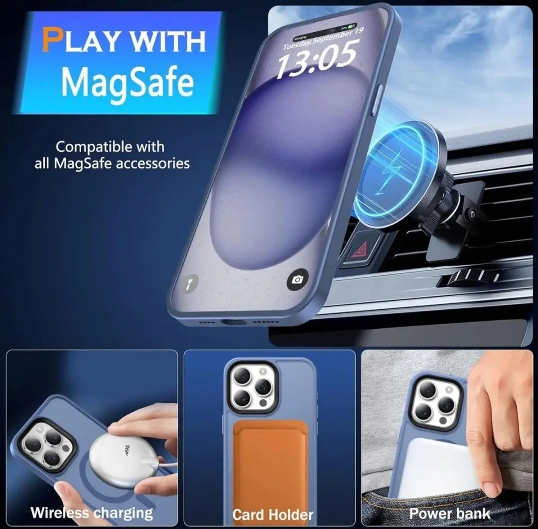 Selected Hoesje iPhone 15 Pro MagSafe - Blauw - afbeelding 6 van 6