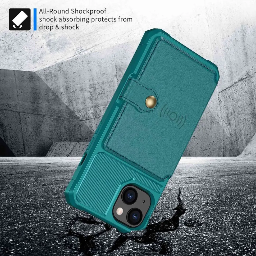 Selected Portemonnee Hoesje iPhone 14 - Groen - 4 Pasjes
