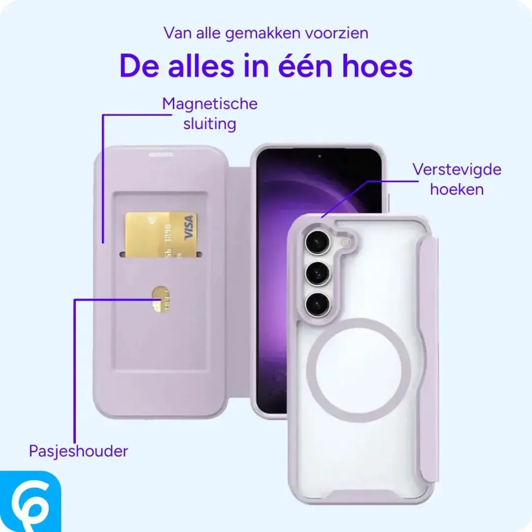 Selected Portemonnee Hoesje Samsung Galaxy S25 - MagSafe - Paars
