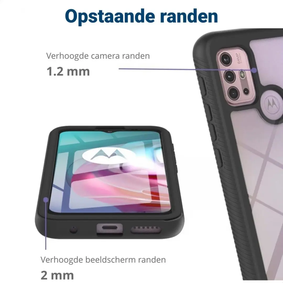 Motorola Moto G10/G20/G30 Hoesje - Full Protect - Zwart/Transparant
