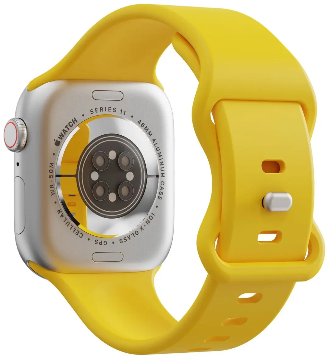 Selected SBG Siliconen Horlogeband Apple Watch 8 45mm - Geel