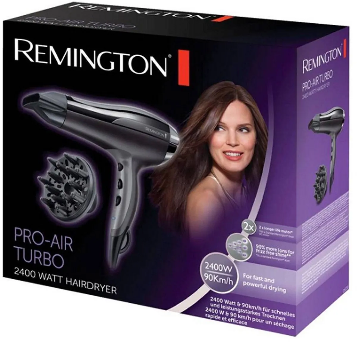 Remington D5220 Pro Air Turbo Föhn 2400W - Zwart - afbeelding 6 van 6
