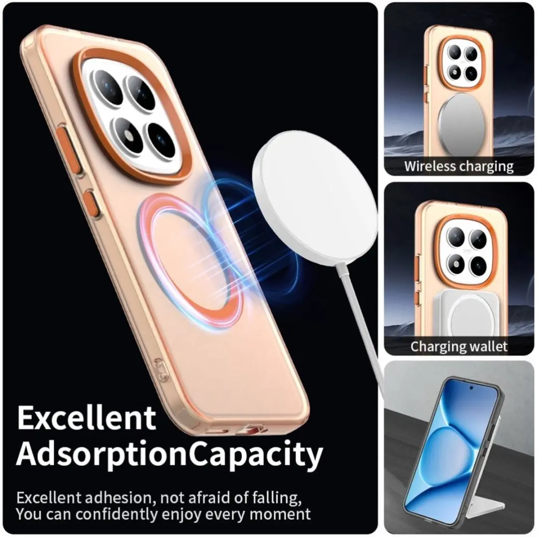 Selected MagSafe Backcover Xiaomi Redmi Note 15 Pro - Oranje & Transparant