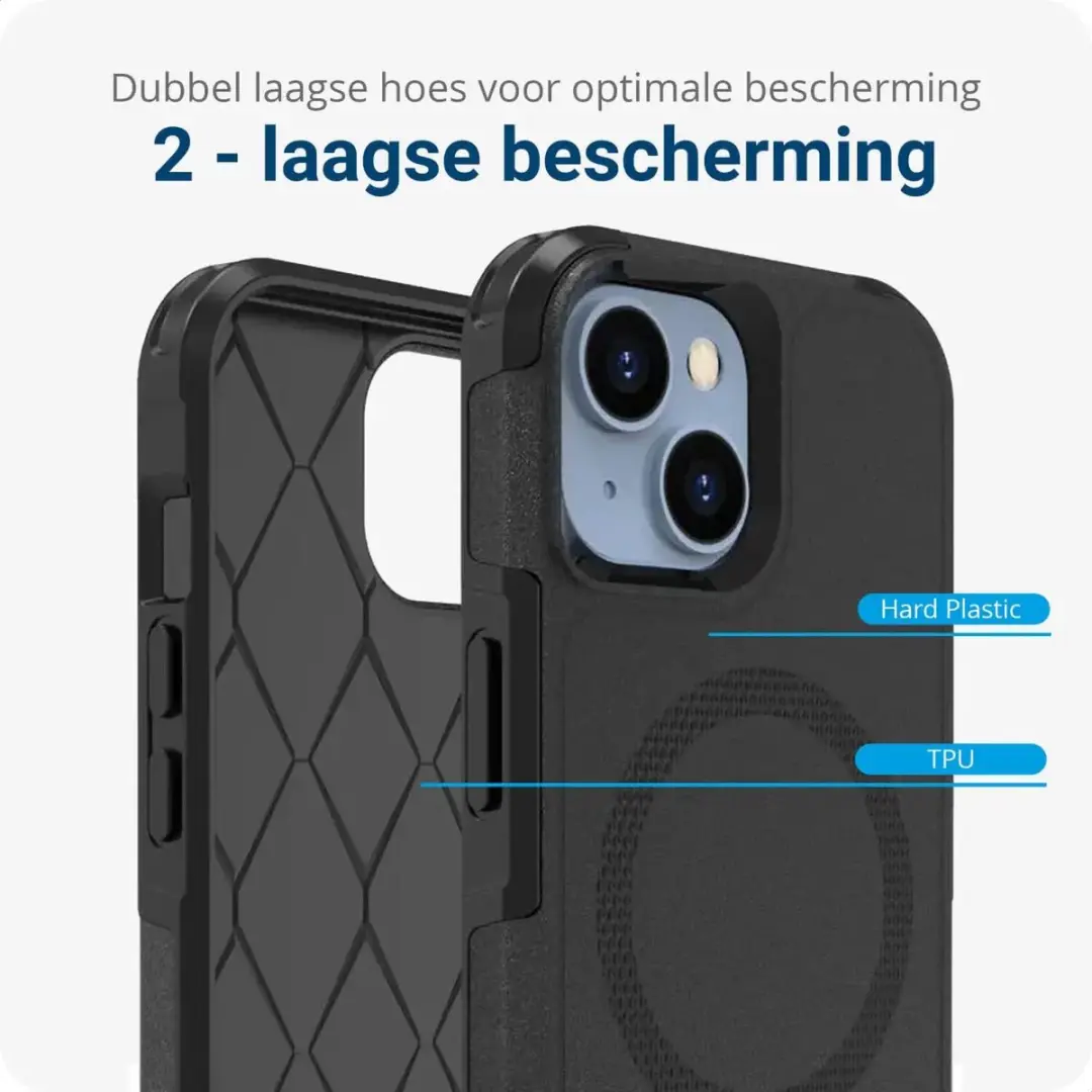 Selected by GSMpunt Hoesje iPhone 15 MagSafe Dual-Layer Zwart