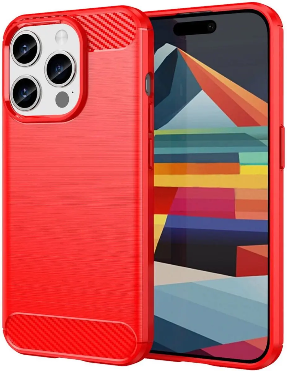 Selected Geborsteld TPU Hoesje iPhone 15 Pro Max
