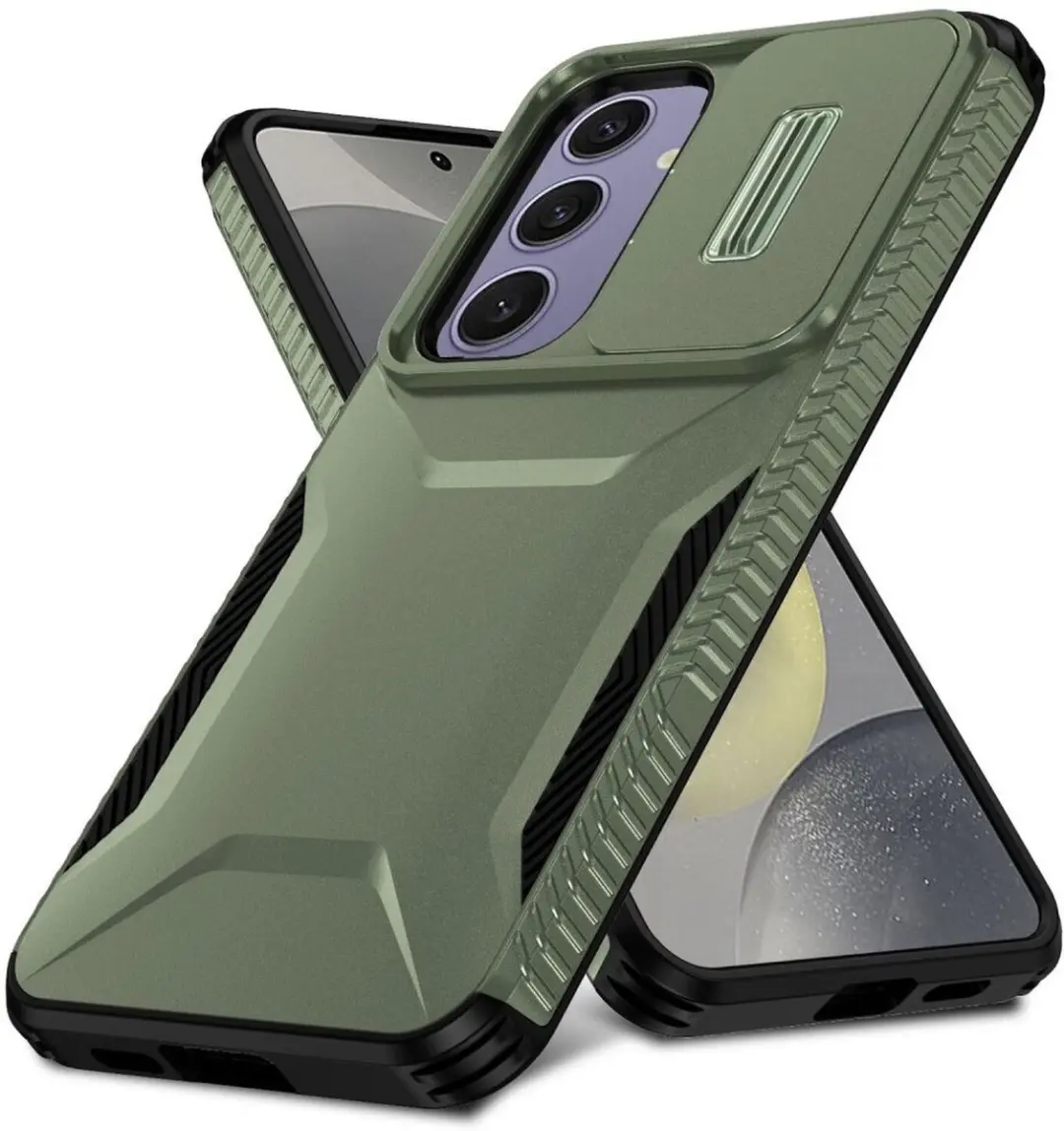 Selected Hoesje Samsung Galaxy S24 FE - Groen - Camera Slider