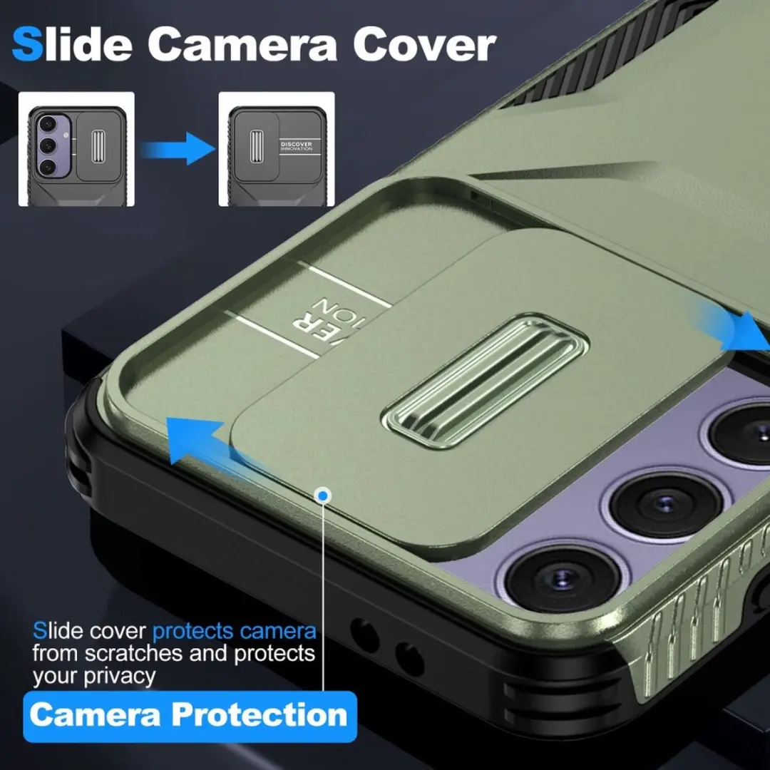 Selected Hoesje Samsung Galaxy S24 FE - Groen - Camera Slider