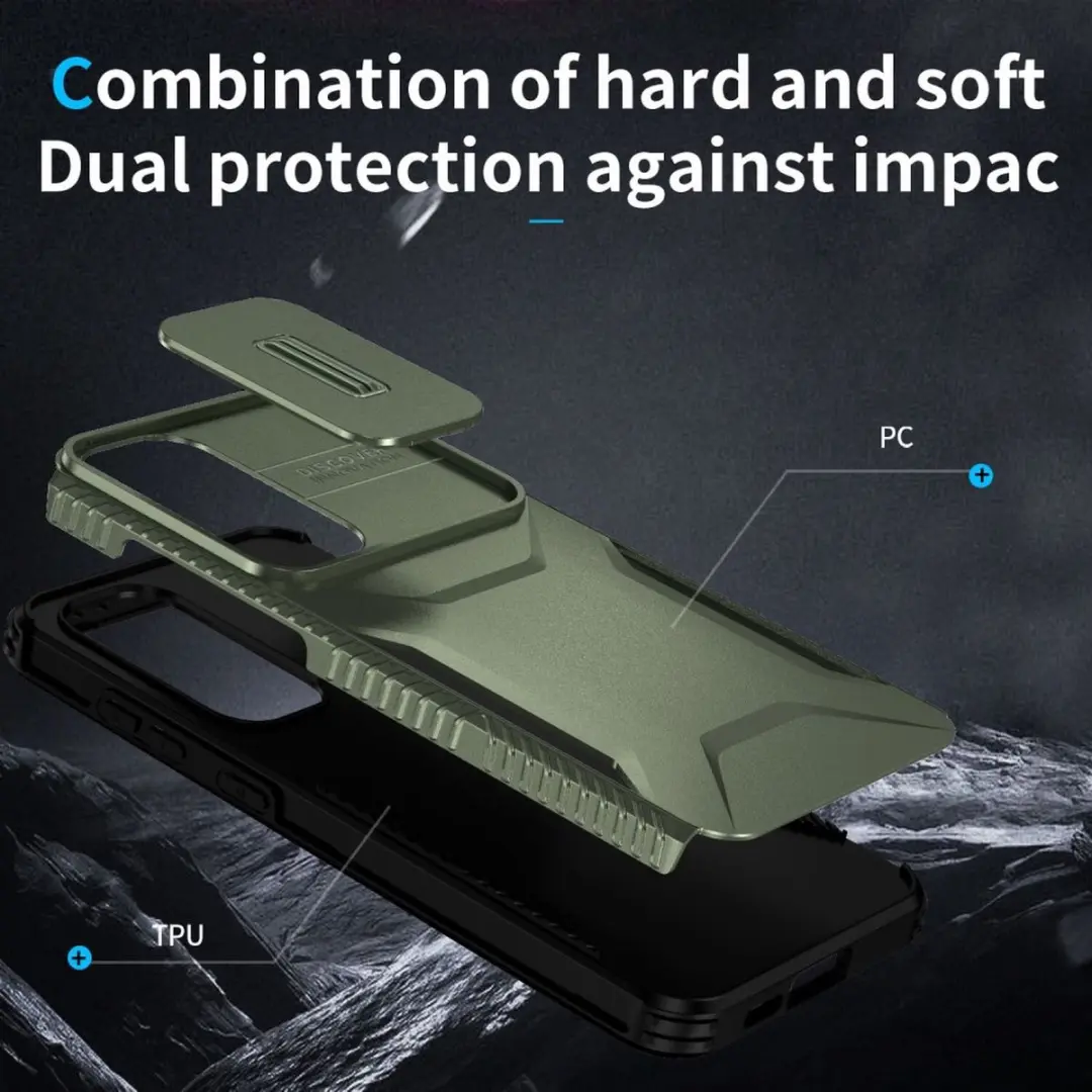 Selected Hoesje Samsung Galaxy S24 FE - Groen - Camera Slider