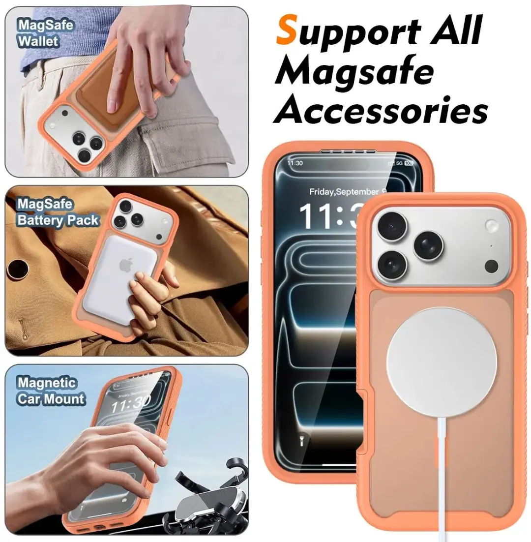 Selected by GSMpunt.nl iPhone 17 Pro Max Hoesje Matte Oranje - MagSafe