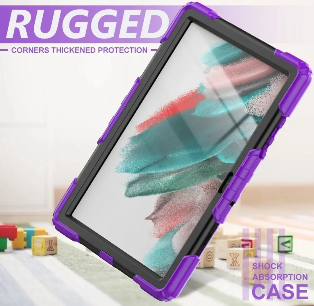 Selected Hoes Samsung Galaxy Tab A8 2021 - Paars - 360° Draaibare Handriem