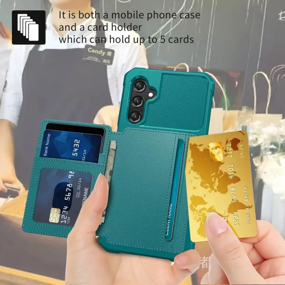 Selected Portemonnee Hoesje Samsung Galaxy A15 - Groen - 4 Pasjes