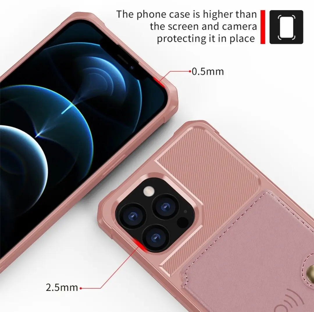 Selected Portemonnee Hoesje iPhone 13 Pro Max - 4 Pasjes Roze