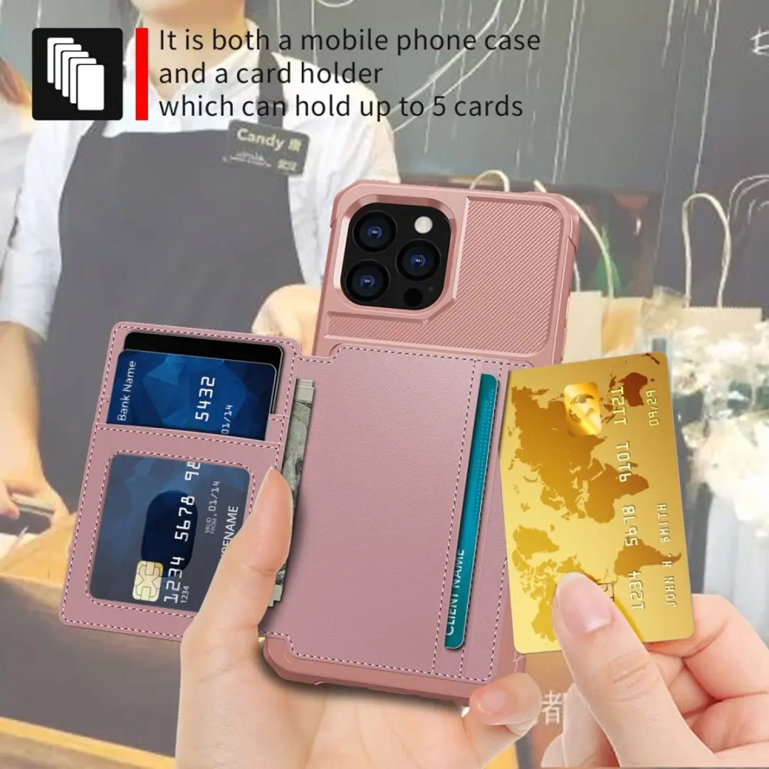 Selected Portemonnee Hoesje iPhone 13 Pro Max - 4 Pasjes Roze