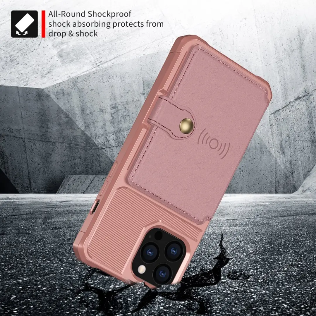Selected Portemonnee Hoesje iPhone 13 Pro Max - 4 Pasjes Roze - afbeelding 6 van 6
