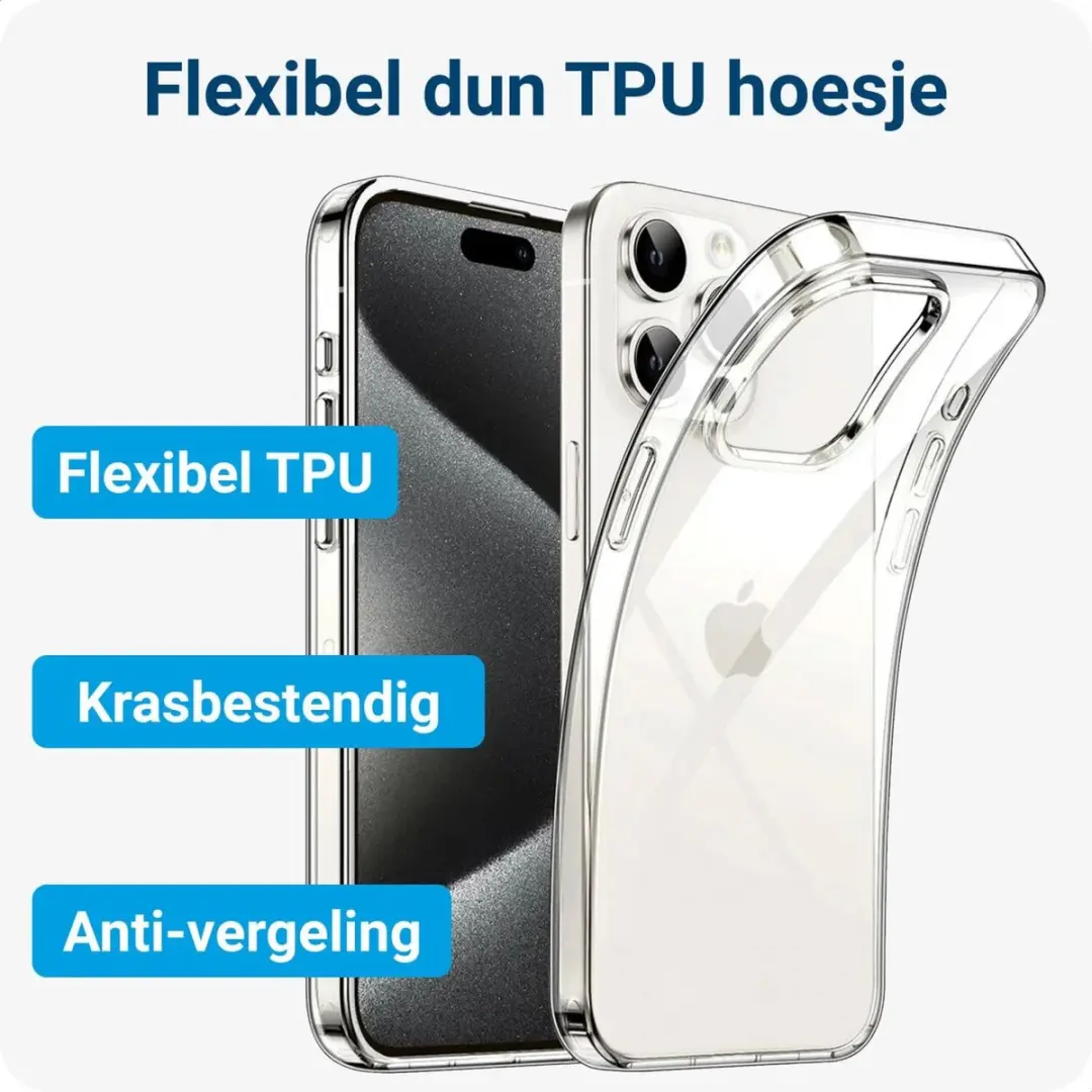 Selected by GSMpunt.nl iPhone 15 Pro Hoesje - MagSafe Transparant - 360° Bescherming