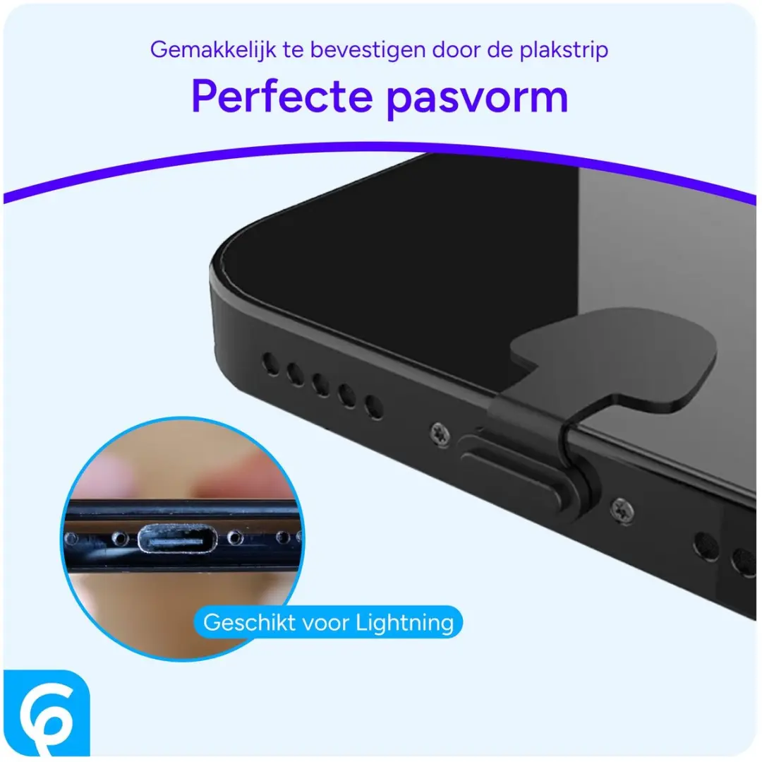 Selected Lightning Poort Stofdichte Plug - Zwart 2-Pack - afbeelding 6 van 6
