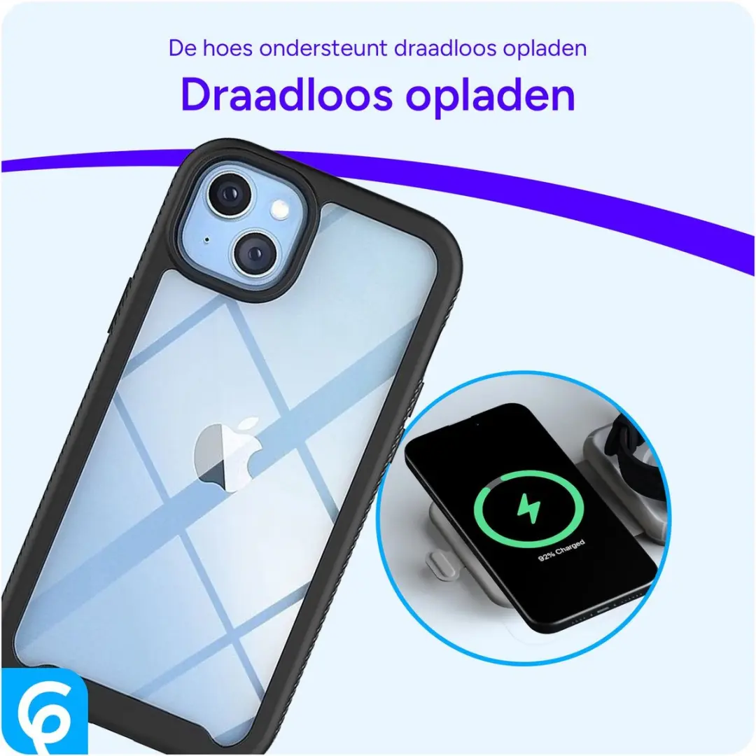 Selected Hoesje iPhone 14 Full Protect - Zwart/Transparant