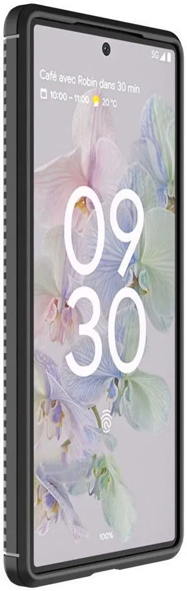 Google Pixel 7 Siliconen Carbon Hoesje - Zwart