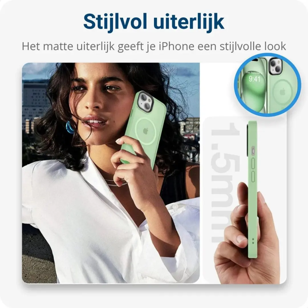 Selected iPhone 15 Plus MagSafe Hoesje - Groen