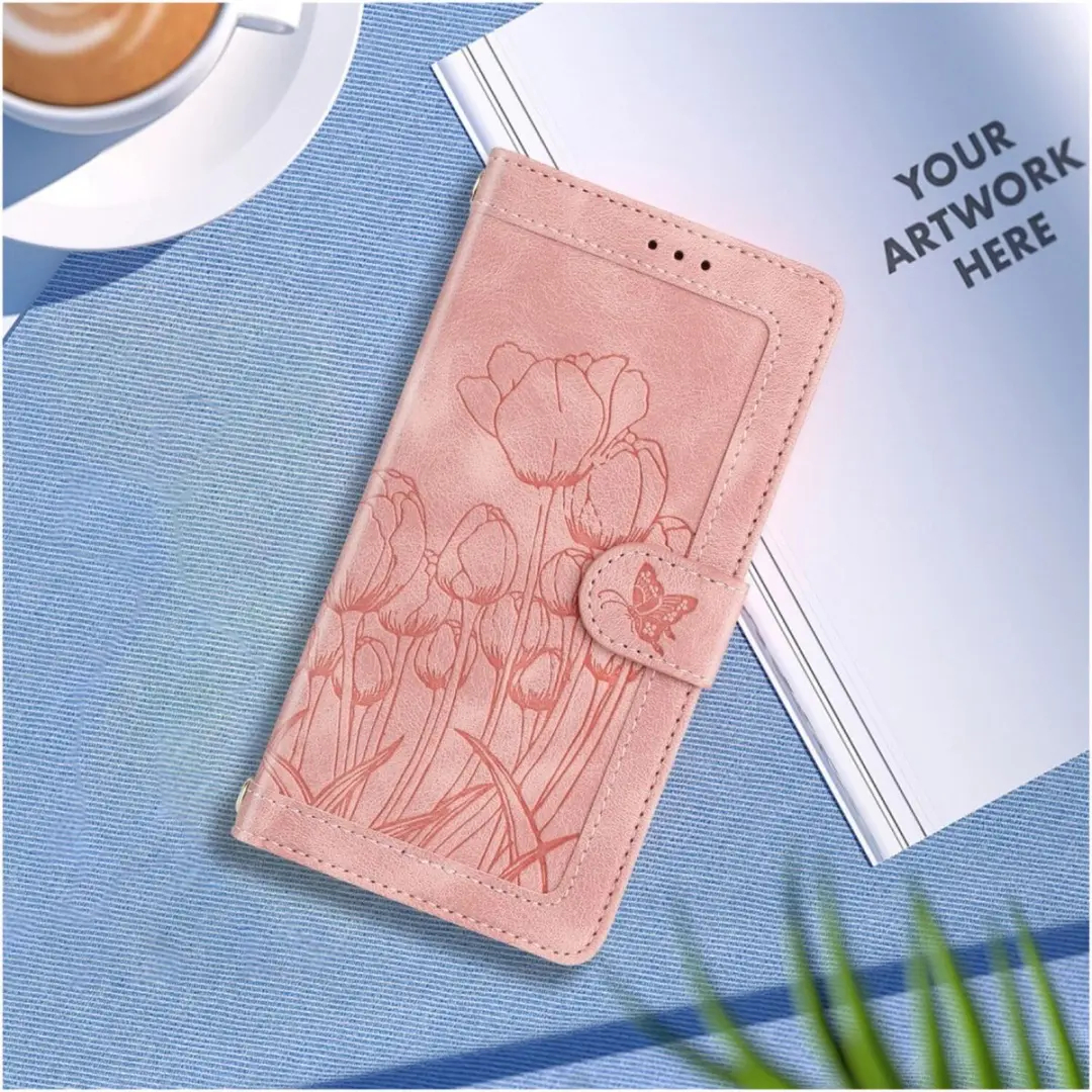 Selected Hoesje Samsung Galaxy A36 Tulpen Book Case - Roze