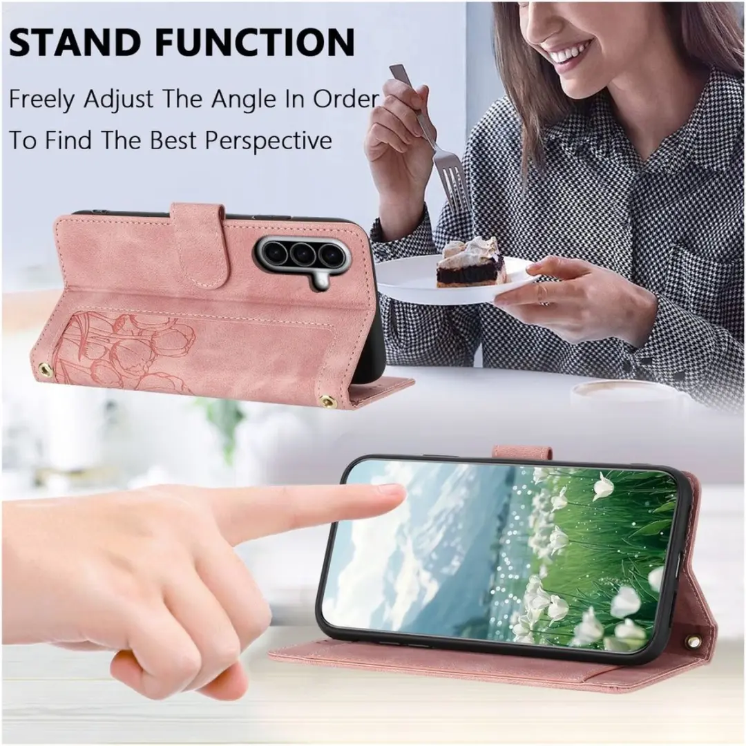 Selected Hoesje Samsung Galaxy A36 Tulpen Book Case - Roze