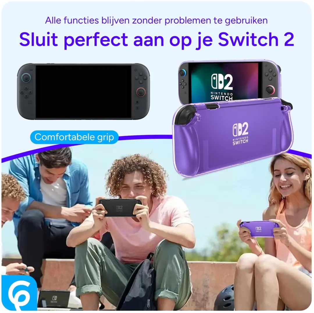 Selected by GSMpunt Nintendo Switch 2 Hoesje - Transparant Paars