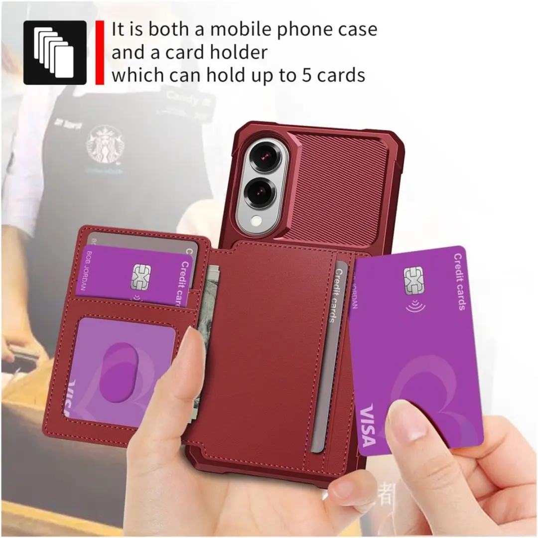 Selected Portemonnee Hoesje Samsung Galaxy S25 Edge - 5 Pasjes Rood