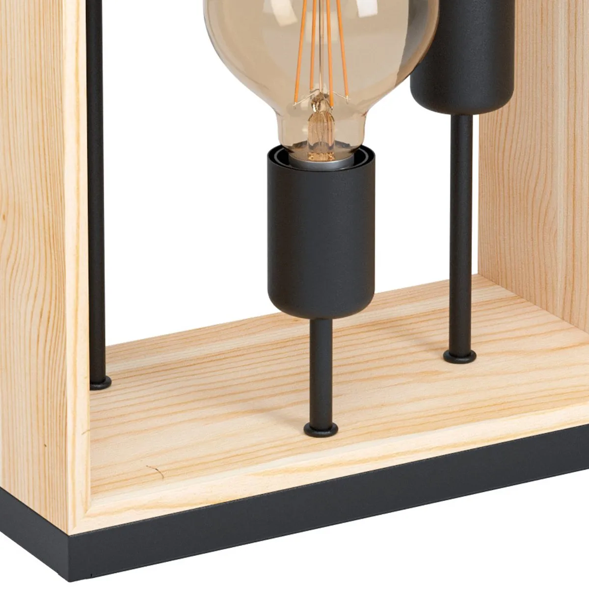 Eglo Famborough Tafellamp E27 - 3 Lichtpunten - Zwart/Hout