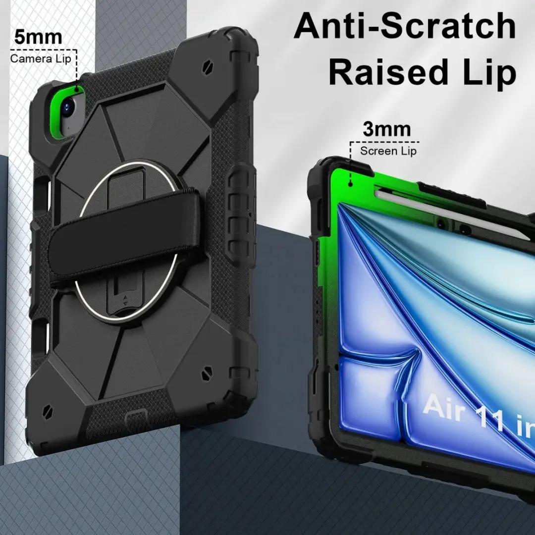 Selected by GSMpunt Apple iPad Air 11 Hoes - Back Cover met Handriem - Zwart