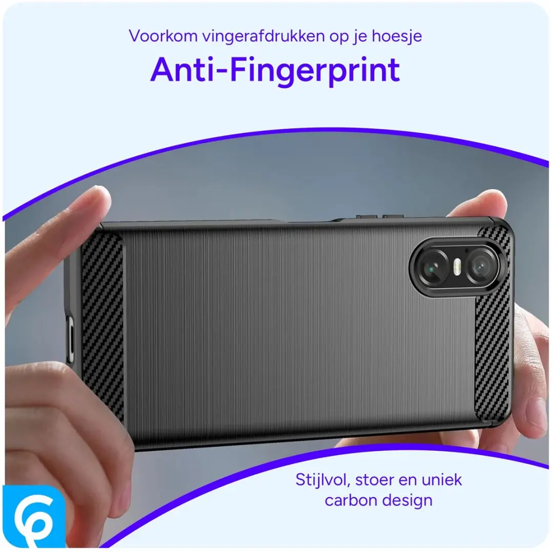 Selected Geborsteld TPU Hoesje Sony Xperia 10 VI - Zwart