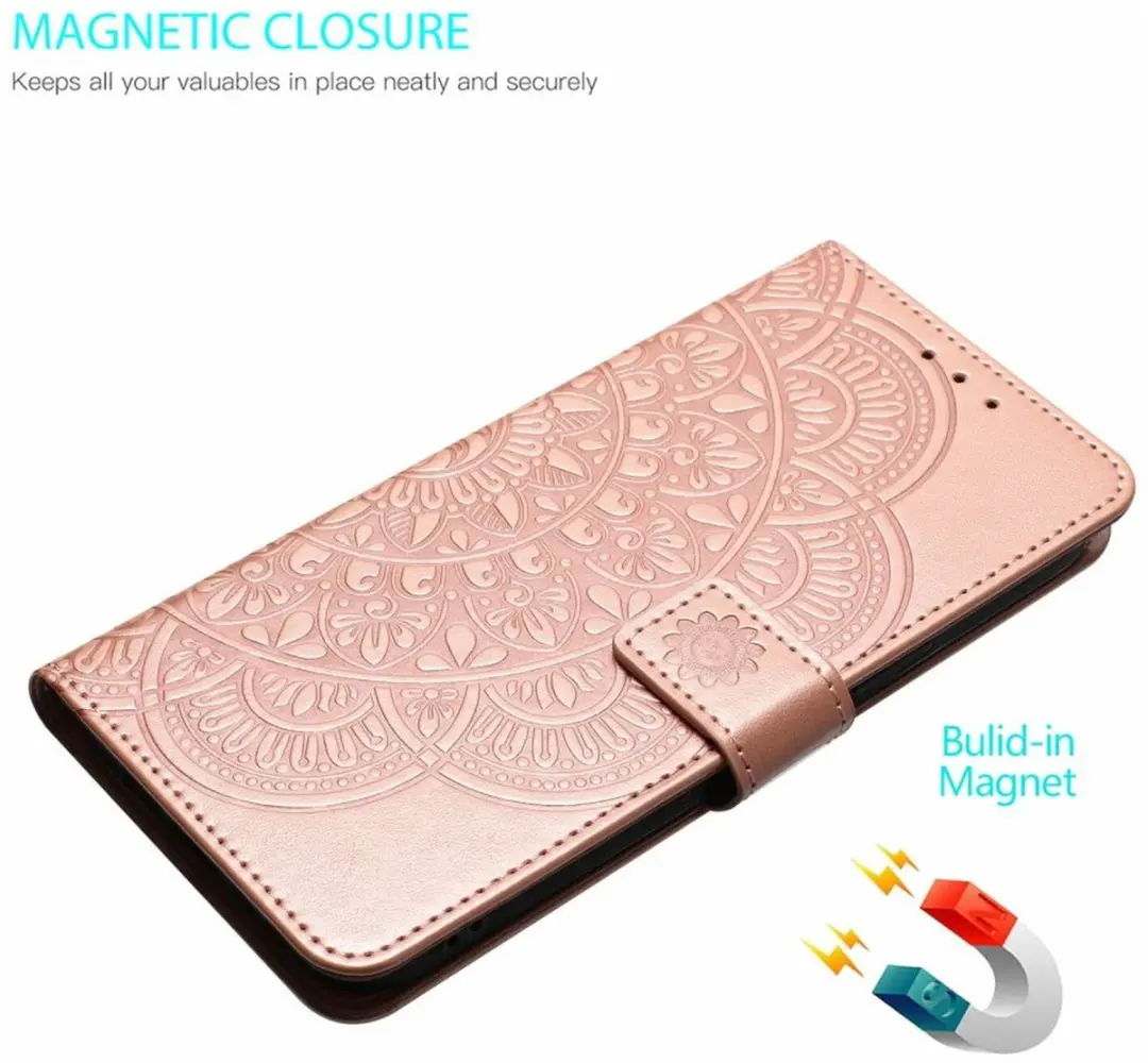 Selected Mandala Book Case Samsung Galaxy A17/A26 - Hoesje Roze Goud