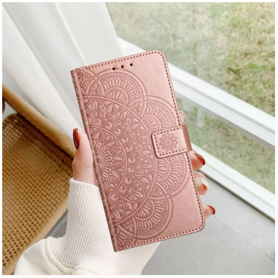 Selected Mandala Book Case Samsung Galaxy A17/A26 - Hoesje Roze Goud