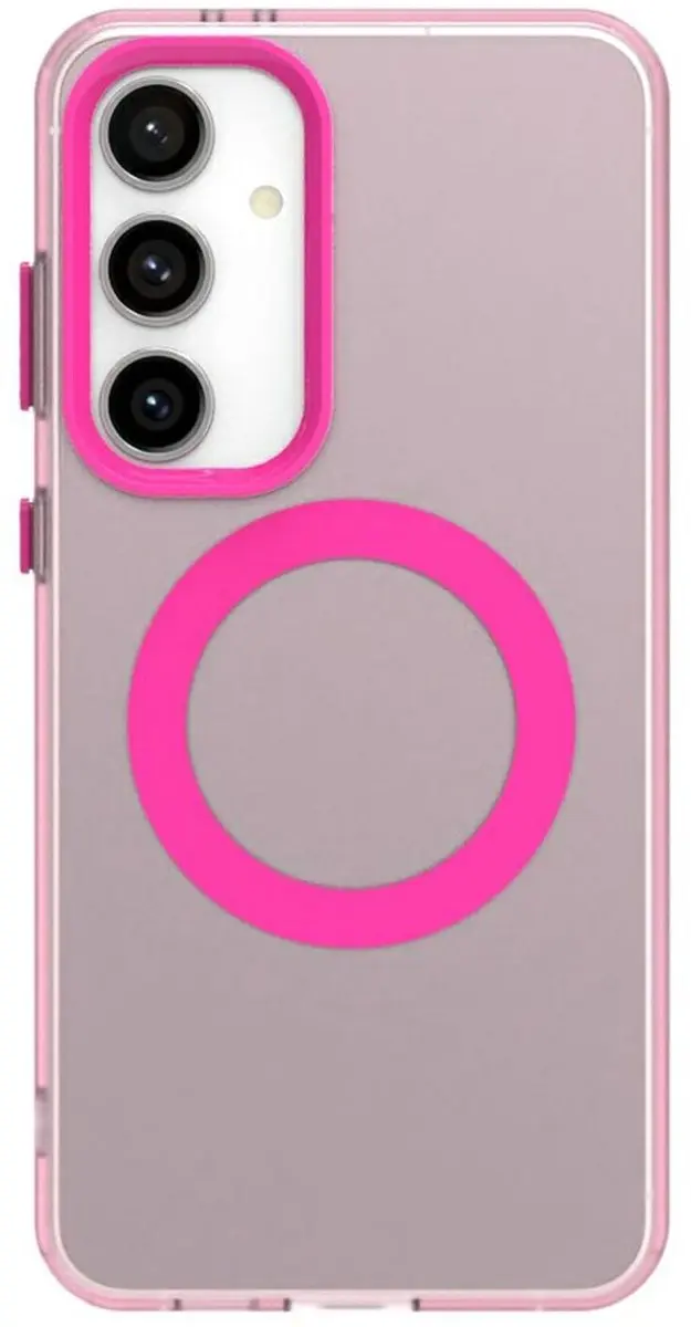 Selected MagSafe Backcover Hoesje Samsung Galaxy S24/S25 - Roze & Transparant - afbeelding 6 van 6