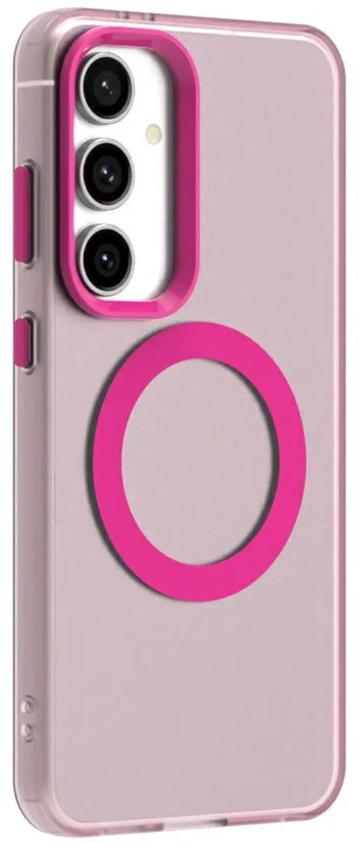 Selected MagSafe Backcover Hoesje Samsung Galaxy S24/S25 - Roze & Transparant