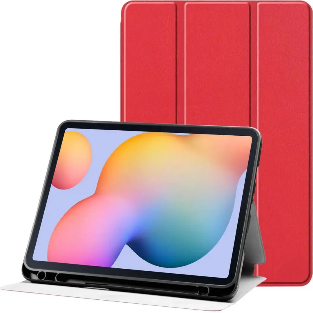Samsung Galaxy Tab S6 Lite Tablethoes - Luxe Tri-Fold Book Case - Rood