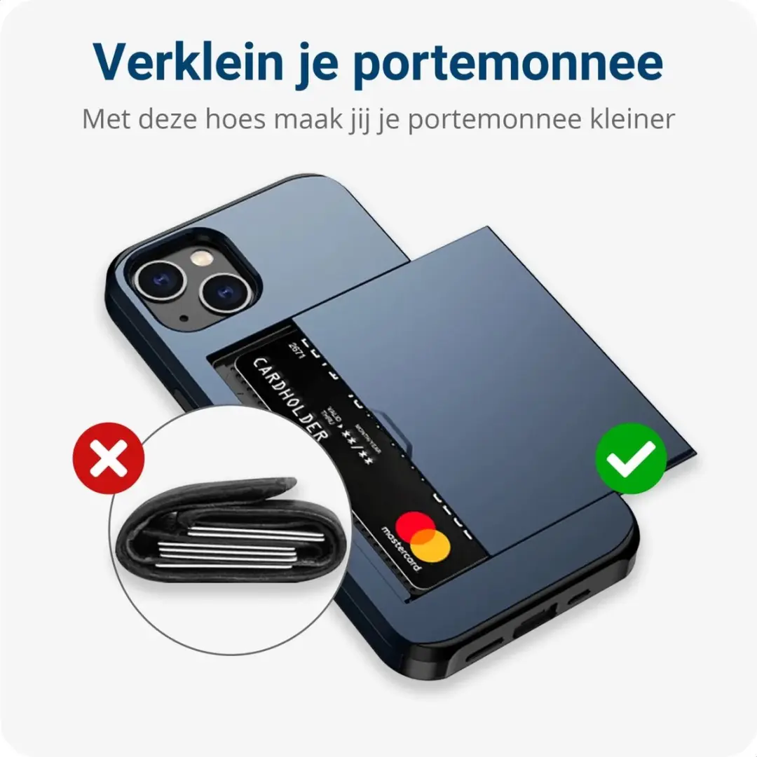 Selected by GSMpunt.nl iPhone 15 Hoesje Blauw - Kaarthouder 2 Pasjes