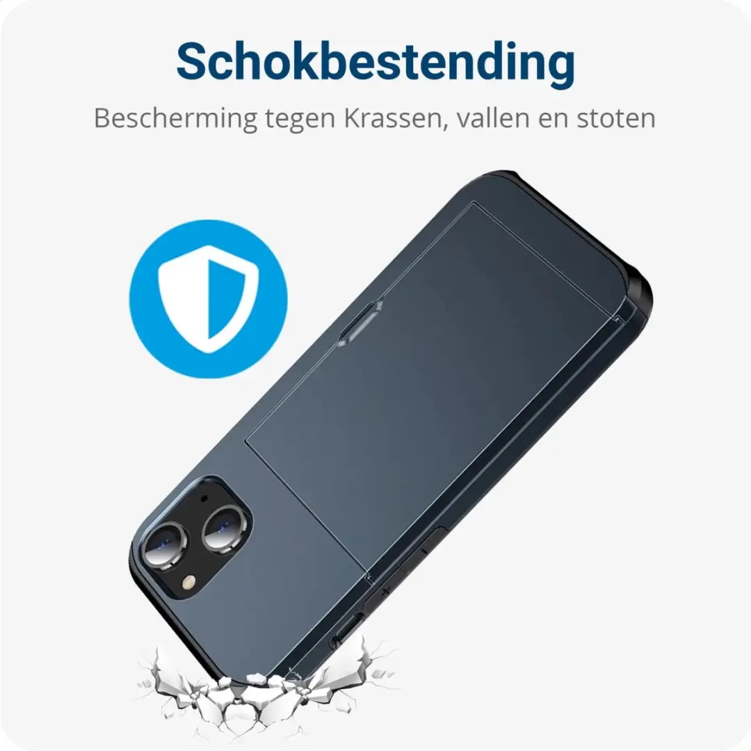 Selected by GSMpunt.nl iPhone 15 Hoesje Blauw - Kaarthouder 2 Pasjes