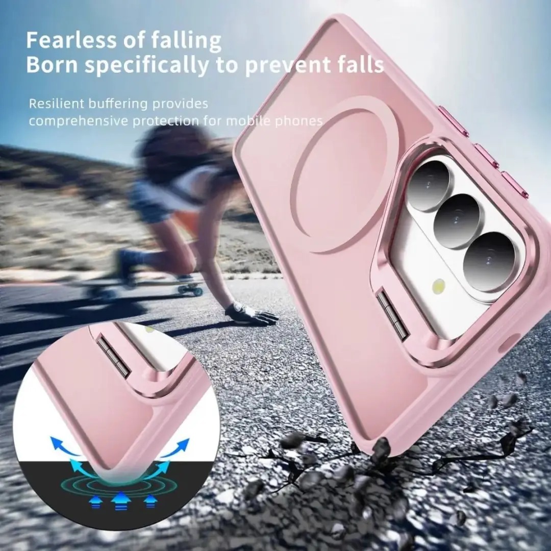 Selected Hoesje Samsung Galaxy S26 MagSafe Roze - Camera Kickstand