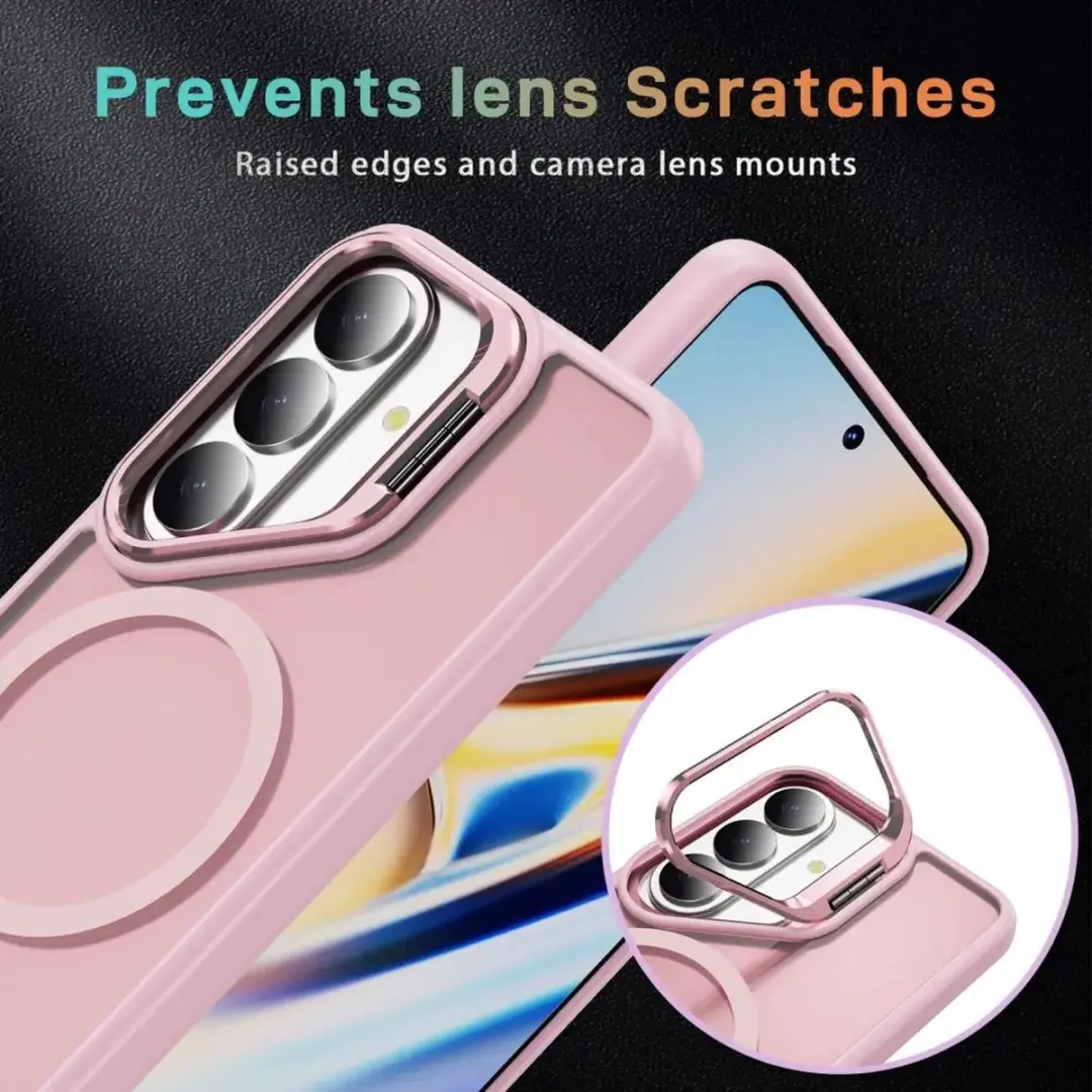 Selected Hoesje Samsung Galaxy S26 MagSafe Roze - Camera Kickstand