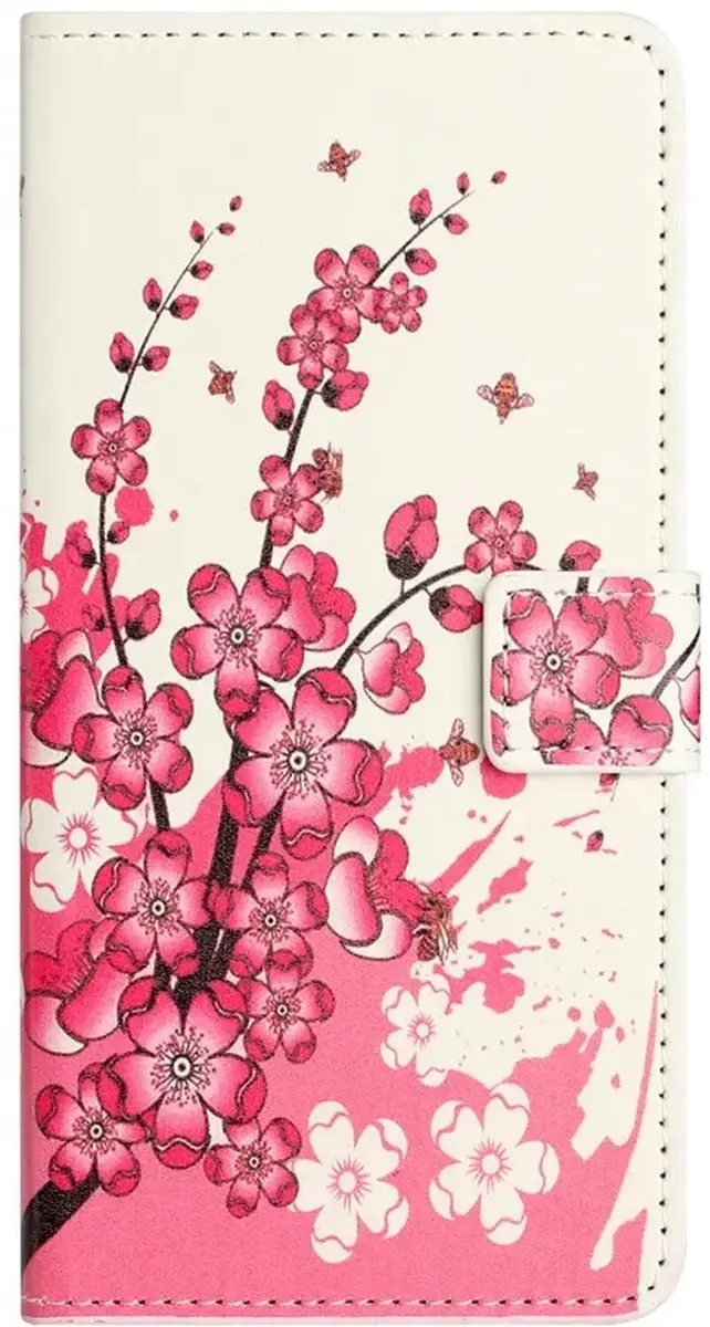 Selected Hoesje Samsung Galaxy A57 Book Case Roze Bloemen Print - 2 Pasjes