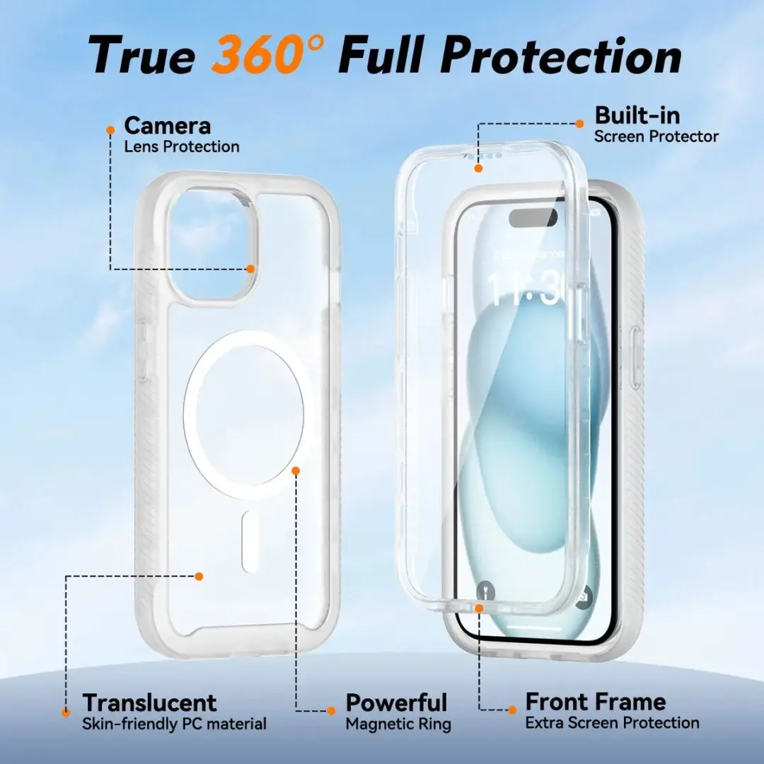 Selected by GSMpunt.nl iPhone 15 Hoesje - Ingebouwde Screenprotector - Matte Transparant