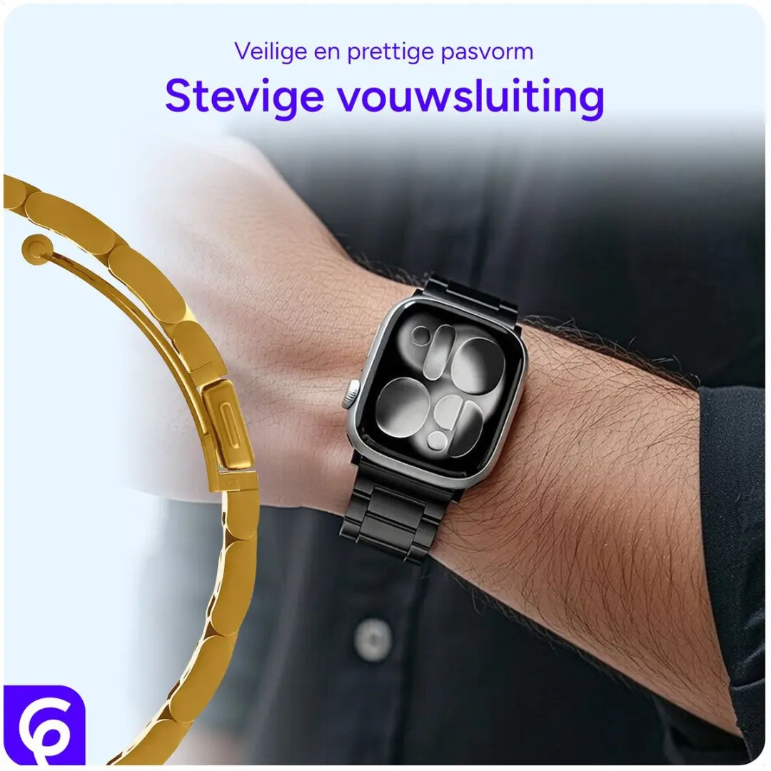 Selected SBG RVS Schakelbandje Apple Watch - 38-42mm - Goud